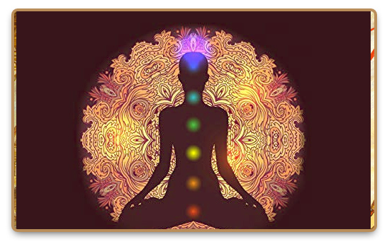 The seven main chakras in the human body illustration