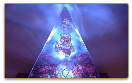 Blue orgone pyramid