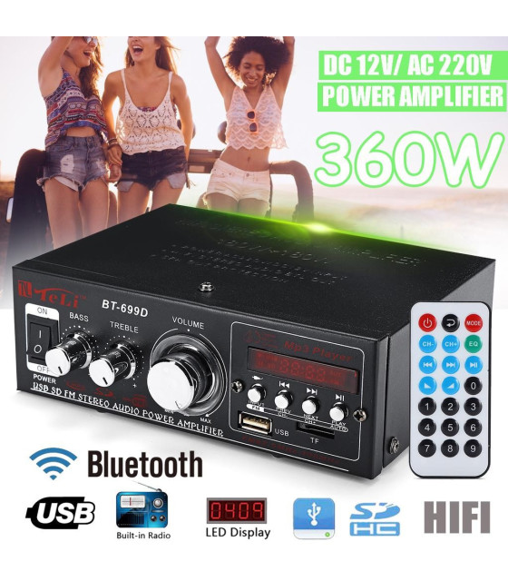 BT-699D ΡΑΔΙΟ ΕΝΙΣΧΥΤΗΣ bt HI-FI + USB - MP3 + ΤΗΛΕΧΕΙΡΗΣΤΗΡΙΟΕΝΙΣΧΥΤΕΣ