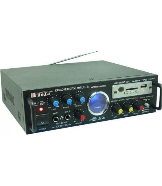 AV-339FM ΡΑΔΙΟ ΕΝΙΣΧΥΤΗΣ HI-FI + USB - MP3 + ΤΗΛΕΧΕΙΡΗΣΤΗΡΙΟ 2x40 Watt KARAOKEΕΝΙΣΧΥΤΕΣ