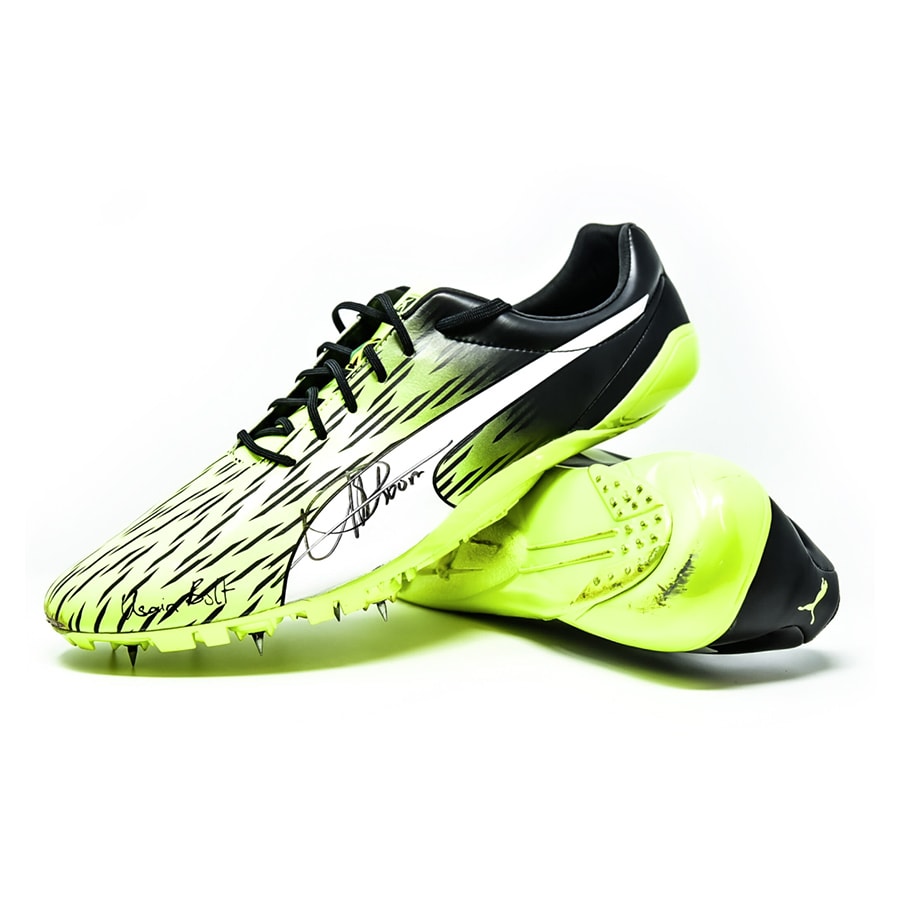 Usain Bolt Signed & Used Puma Running Spikes