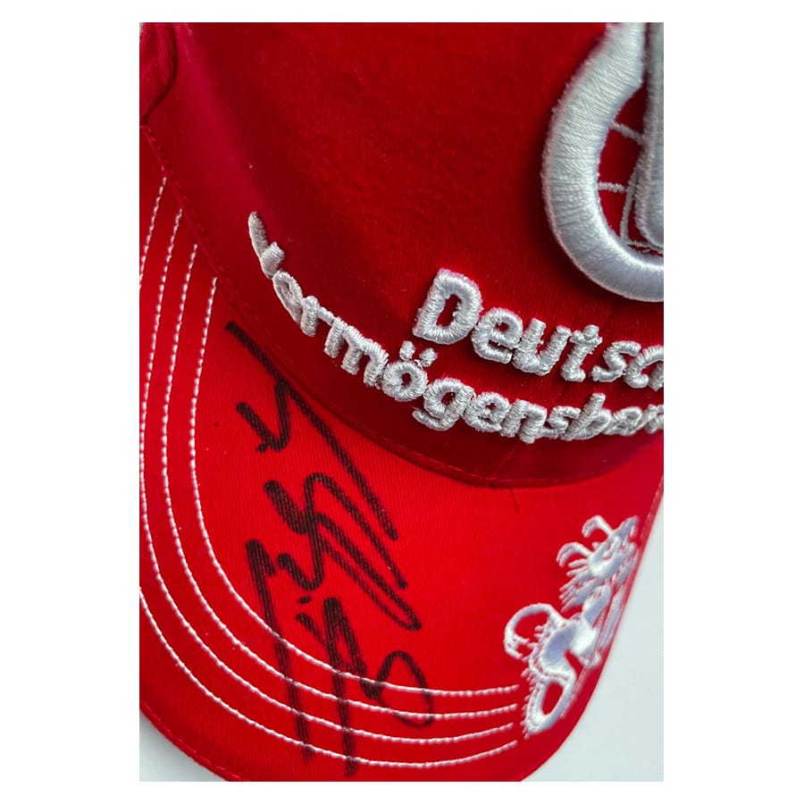 Michael Schumacher Signed Ferrari Cap Display