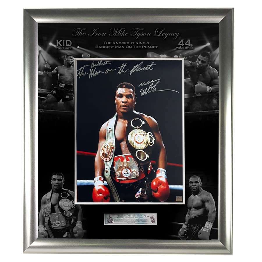 Mike Tyson Signed Large Photo Display - Baddest Man On The Planet