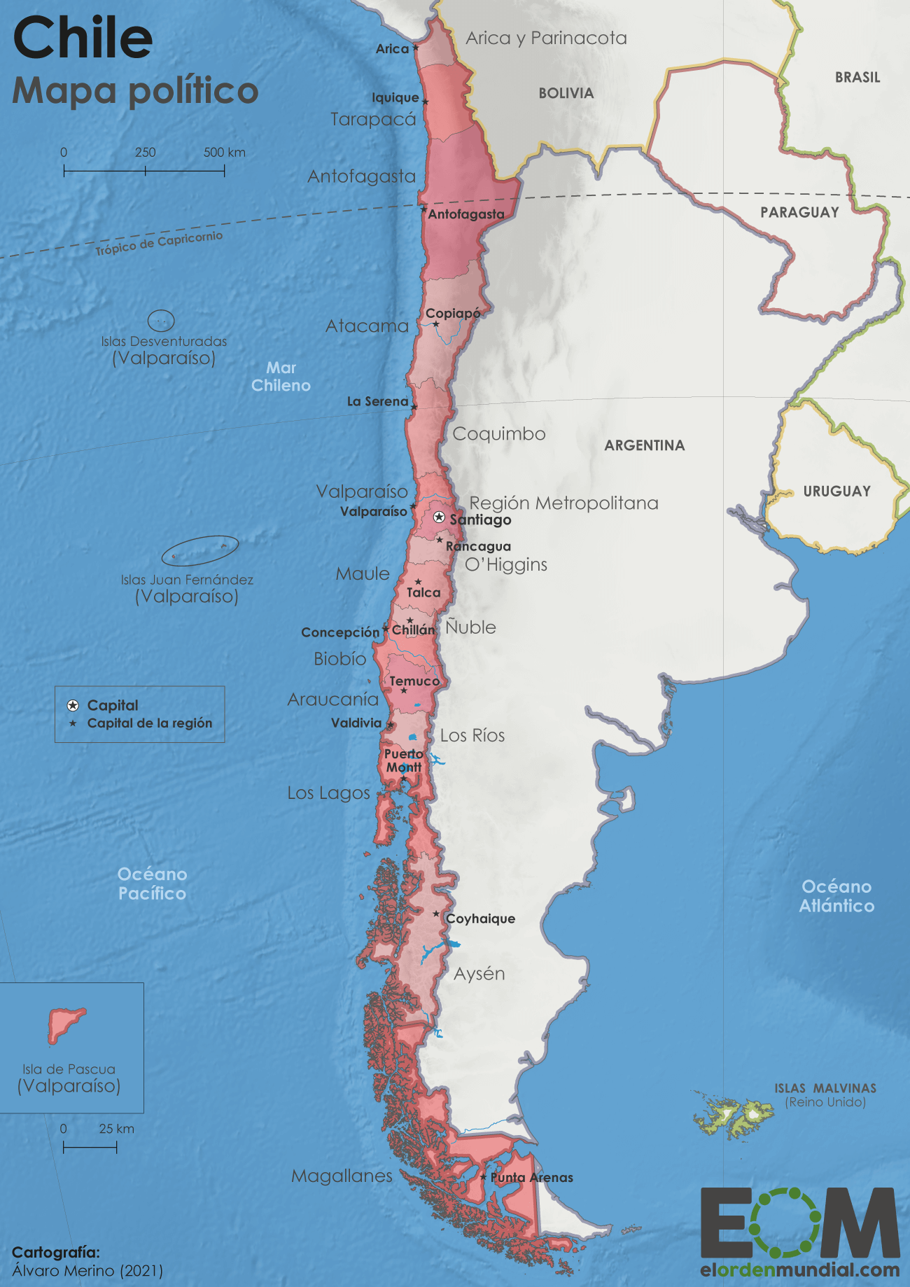 Mapa Politico De Chile