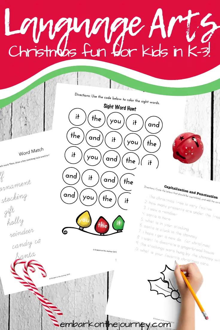 This Christmas language arts printable is a great way to keep your kindergarten and early elementary students learning through the holidays.