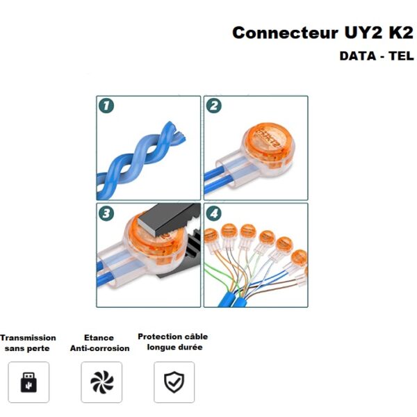 Pakket waterdichte connectoren UY2 K2 met anti-corrosievet voor RJ45 RJ11 kabels