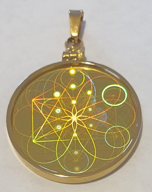 stainless steel gold plated emf shield pendant