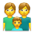 Cómo se ve el emoji Familia: hombre, hombre, niño en Lg.