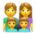 Cómo se ve el emoji Familia: hombre, mujer, niño, niño en Lg.