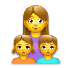 Cómo se ve el emoji Familia: mujer, niña, niño en Lg.