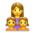 Cómo se ve el emoji Familia: mujer, niña, niña en Lg.