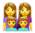 Cómo se ve el emoji Familia: mujer, mujer, niño, niño en Lg.