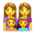 Cómo se ve el emoji Familia: mujer, mujer, niña, niño en Lg.