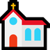 Cómo se ve el emoji Iglesia en Microsoft.