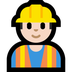 Cómo se ve el emoji Profesional de la construcción: tono de piel claro en Microsoft.