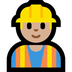 Cómo se ve el emoji Profesional de la construcción: tono de piel claro medio en Microsoft.