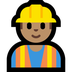 Cómo se ve el emoji Profesional de la construcción: tono de piel medio en Microsoft.