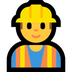 Cómo se ve el emoji Profesional de la construcción en Microsoft.