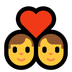 Cómo se ve el emoji Pareja enamorada: hombre y hombre en Microsoft.