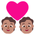 Cómo se ve el emoji Pareja enamorada: tono de piel medio en Microsoft.