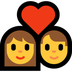 Cómo se ve el emoji Pareja enamorada en Microsoft.