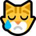 Cómo se ve el emoji Gato llorando en Microsoft.