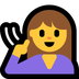 Cómo se ve el emoji Mujer sorda en Microsoft.