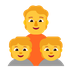 Cómo se ve el emoji Familia: adulto, niño, niño en Microsoft.