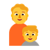 Cómo se ve el emoji Familia: adulto, niño en Microsoft.