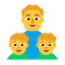 Cómo se ve el emoji Familia: hombre, niño, niño en Microsoft.