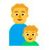 Cómo se ve el emoji Familia: hombre y niño en Microsoft.