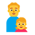 Cómo se ve el emoji Familia: hombre y niña en Microsoft.