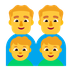 Cómo se ve el emoji Familia: hombre, hombre, niño, niño en Microsoft.