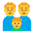 Cómo se ve el emoji Familia: hombre, hombre, niño en Microsoft.