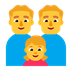 Cómo se ve el emoji Familia: hombre, hombre, niña en Microsoft.