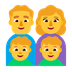 Cómo se ve el emoji Familia: hombre, mujer, niño, niño en Microsoft.