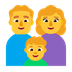 Cómo se ve el emoji Familia: hombre, mujer, niño en Microsoft.