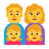 Cómo se ve el emoji Familia: hombre, mujer, niña, niña en Microsoft.