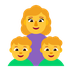 Cómo se ve el emoji Familia: mujer, niño, niño en Microsoft.