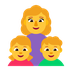 Cómo se ve el emoji Familia: mujer, niña, niño en Microsoft.