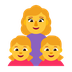 Cómo se ve el emoji Familia: mujer, niña, niña en Microsoft.