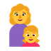 Cómo se ve el emoji Familia: mujer y niña en Microsoft.