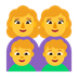 Cómo se ve el emoji Familia: mujer, mujer, niño, niño en Microsoft.