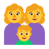 Cómo se ve el emoji Familia: mujer, mujer, niño en Microsoft.