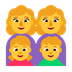 Cómo se ve el emoji Familia: mujer, mujer, niña, niño en Microsoft.