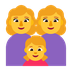 Cómo se ve el emoji Familia: mujer, mujer, niña en Microsoft.