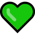 Cómo se ve el emoji Corazón verde en Microsoft.