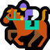 Cómo se ve el emoji Carrera de caballos en Microsoft.