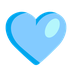 Cómo se ve el emoji Corazón azul claro en Microsoft.