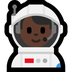 Cómo se ve el emoji Astronauta hombre: tono de piel oscuro en Microsoft.